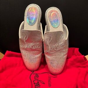 Christian Louboutin Glittering Silver Mules